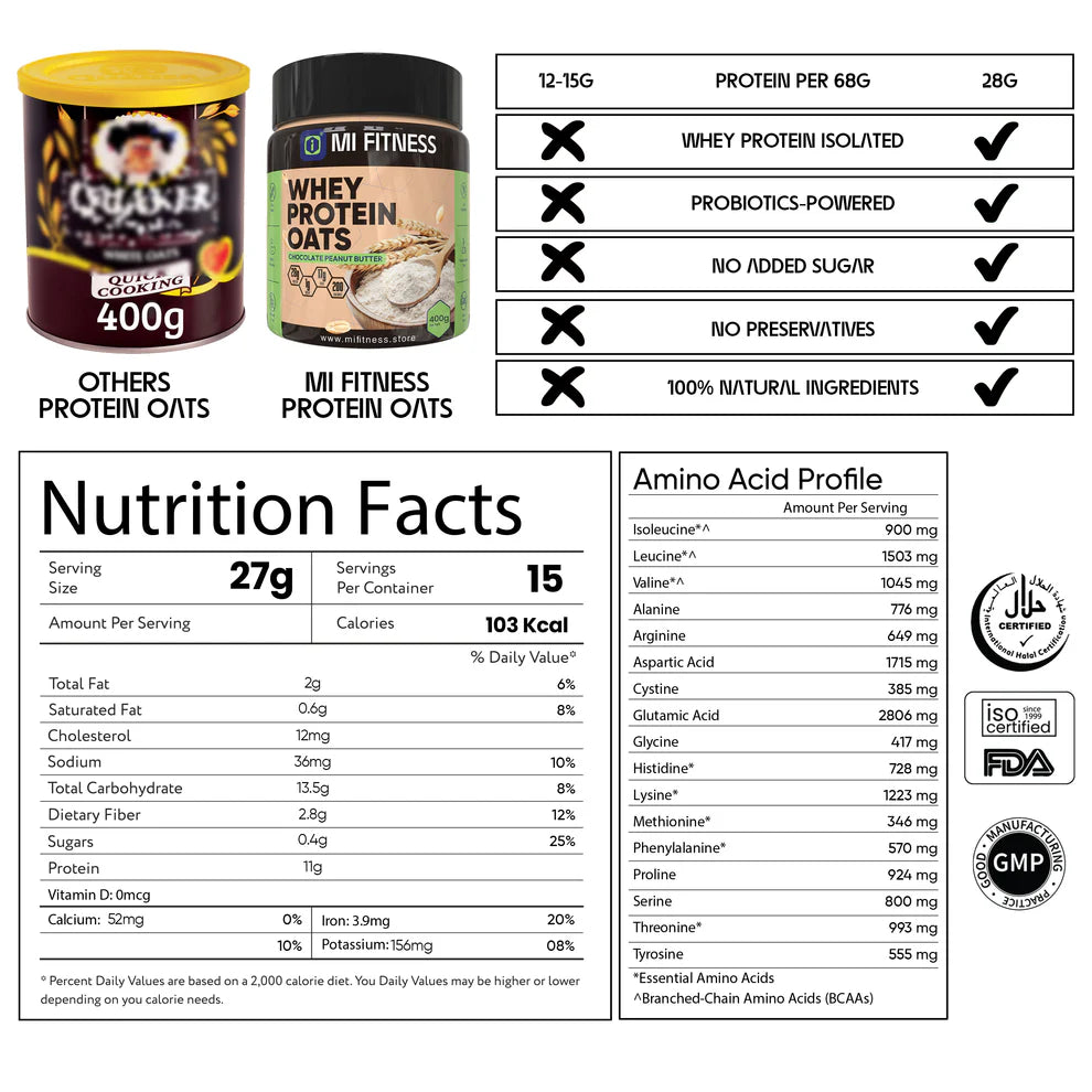 No Added Sugar Protein Oats 400g - Mi Fitness