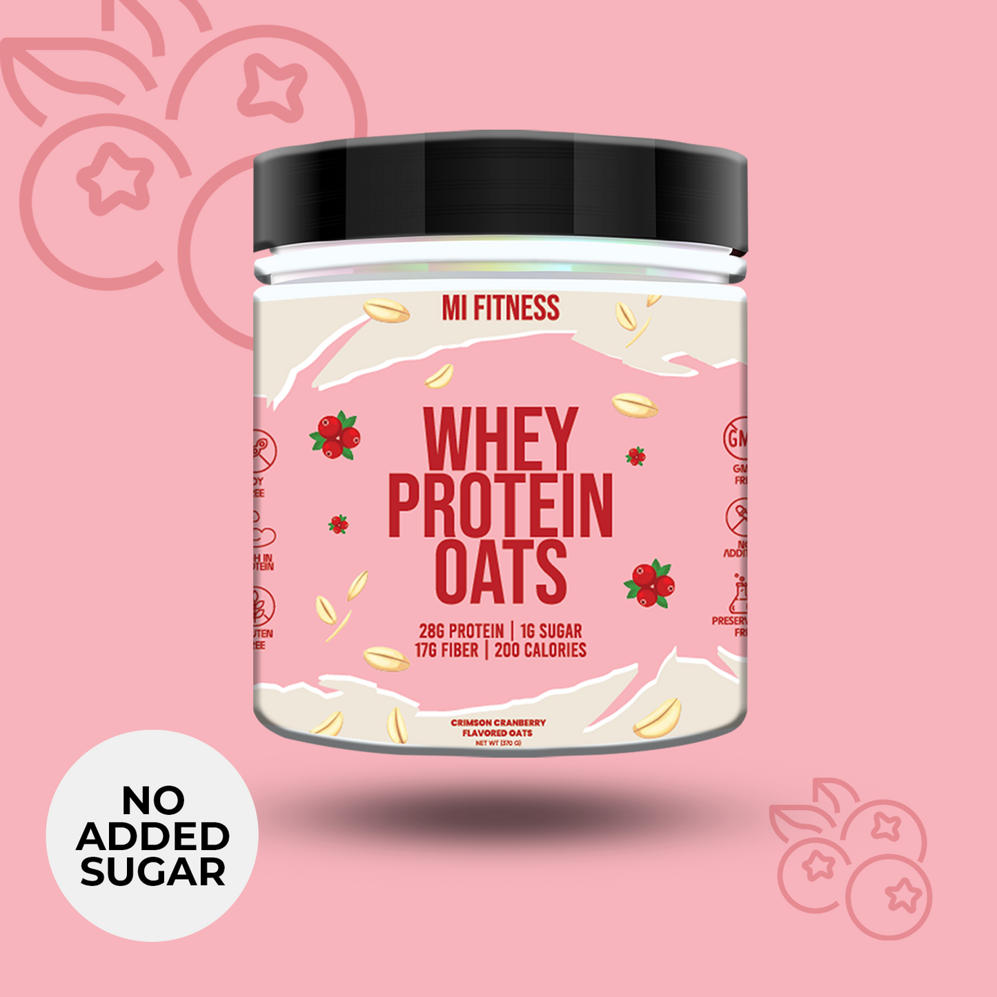 No Added Sugar Cranberry Whey Protien Oats  400gm