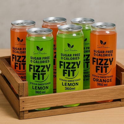 Sugar Free Fizzy Drink Bundle - 3x Orange + 3x Lemon (360 ML)